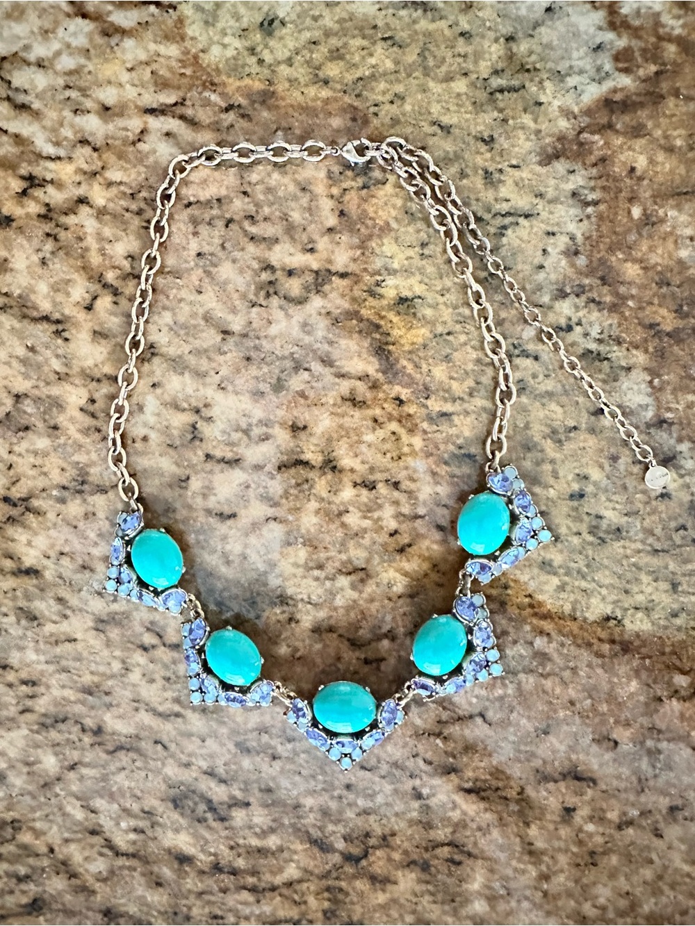 Stella & Dot Gold-Tone Turquoise Blue Statement Necklace